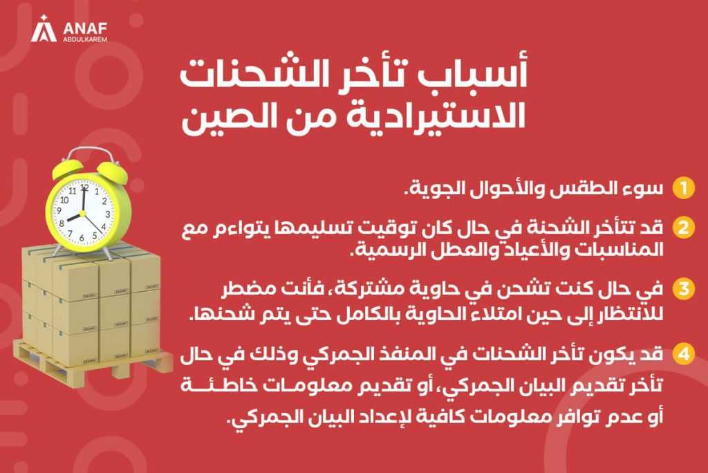 أسباب تأخير الشحنات من الصين