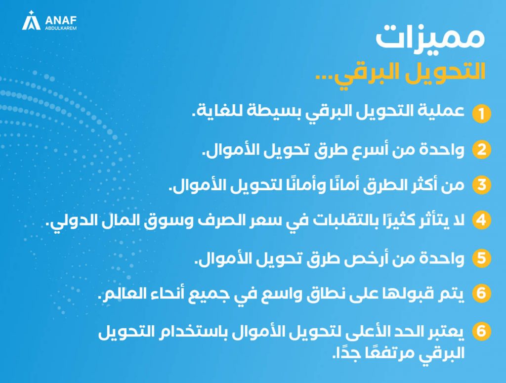 مميزات التحويل البرقي