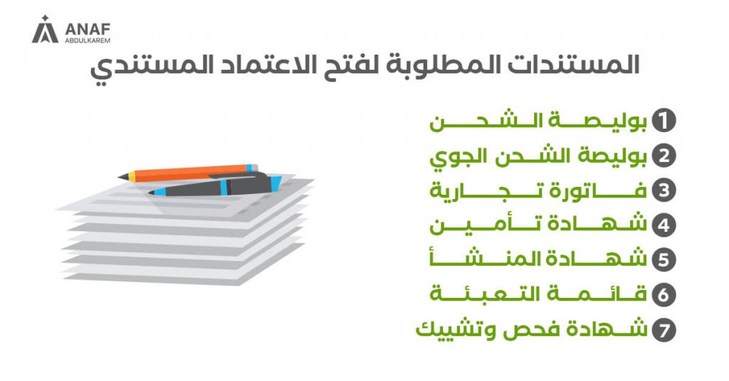 المستندات المطلوبة لفتح اعتماد مستندي