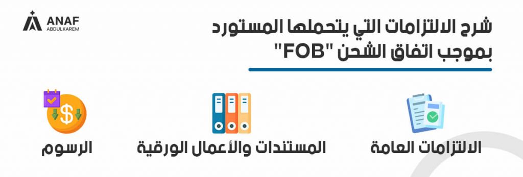 الإلتزامات التي يتحملها المستورد بموجب اتفاق الشحن fob