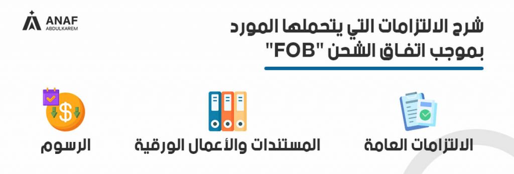 الالتزامات التي يتحملها المورد بموجب اتفاق الشحن FOB