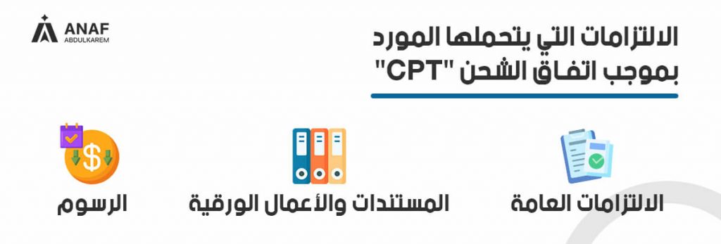 الالتزامات والرسوم التي يتحملها المورد بموجب اتفاق CPT