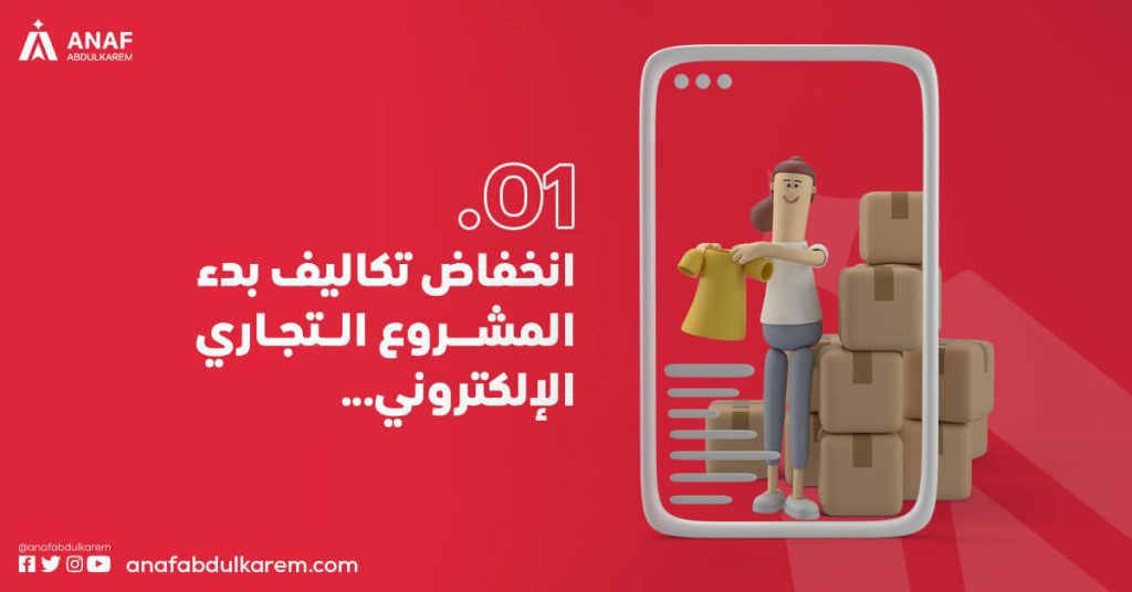 انخفاض تكاليف بدء المشروع التجاري الإلكتروني